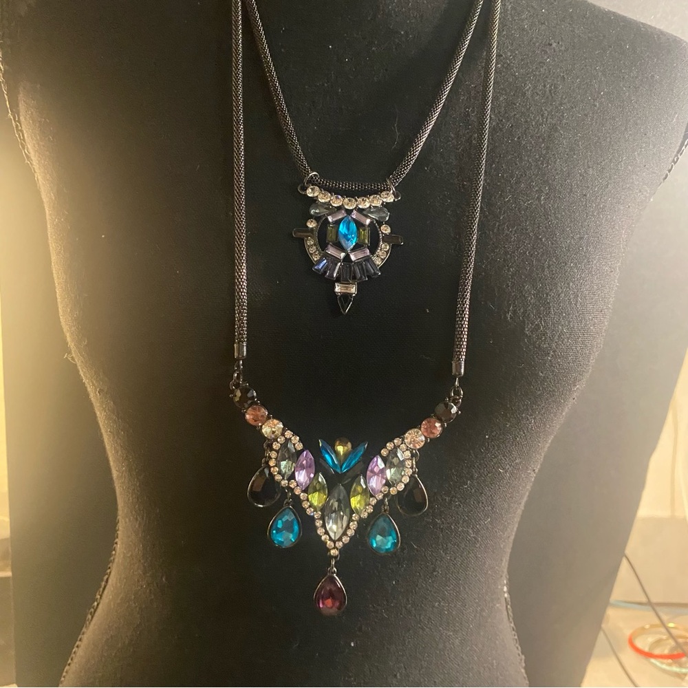 Multicolor Crystal Statement Necklace Set - Women's Jewelry